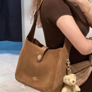 Hadley Convertible Crossbody Bag Suede Brown New Shoulder